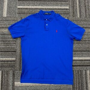 Blue Ralph Lauren polo shirt.